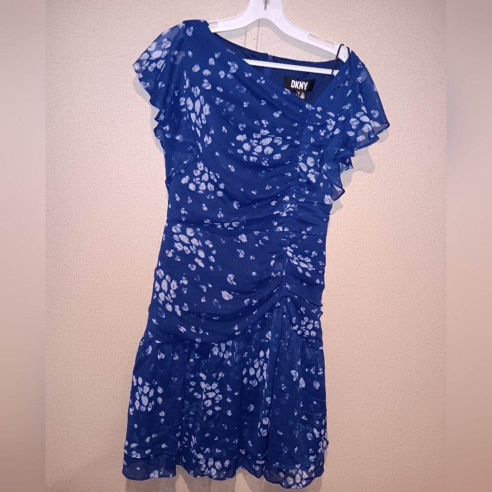 DKNY Blue Floral Women's Dress Size 2 New